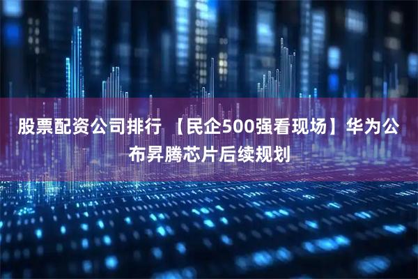 股票配资公司排行 【民企500强看现场】华为公布昇腾芯片后续规划